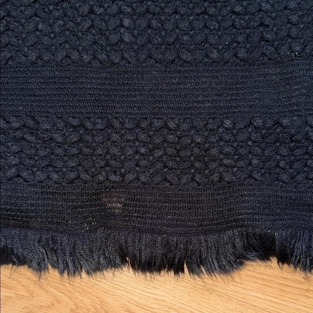 Cejon Black Fringe knit scarf wrap made of 100% acrylic